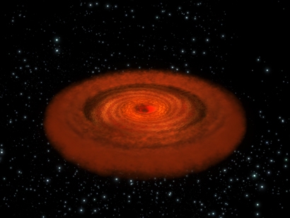 Artist’s impression of a black hole with its accretion disk. Credits: ESA.