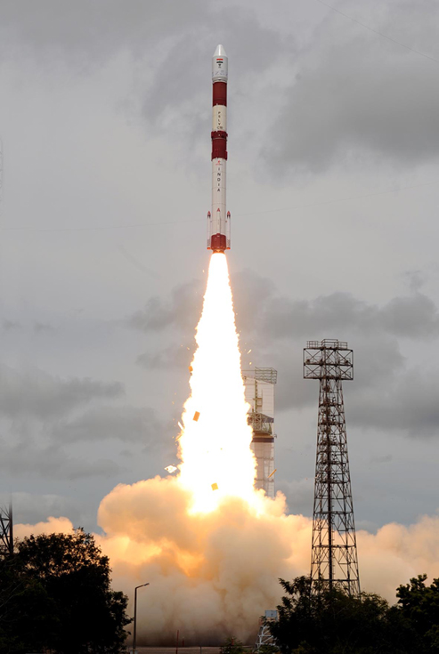 The Indian PSLV-C20 launcher sent aloft the SARAL satellite Monday 25 February from the Satish Dhawan Space Centre. Credits: ISRO.